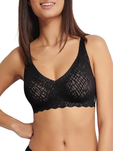 sloggi Damen Zero Feel Bliss Soft Bra, Black, L Große Größen von Sloggi