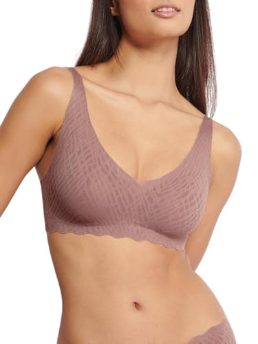 sloggi Damen Zero Feel Bliss Soft Bra, Cacao, M Große Größen von Sloggi