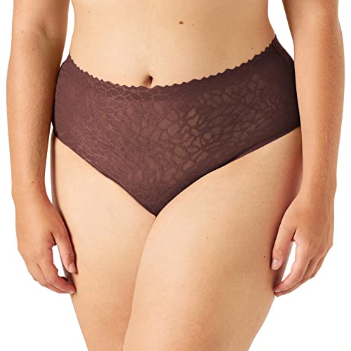 sloggi Damen Zero Feel Lace 2.0 High Waist Slip, Ebony Brown, M von Sloggi