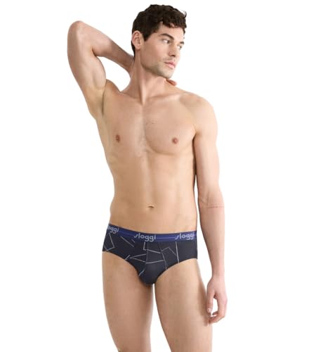 sloggi Men Start Midi C2P Box Briefs, Blue Combination, 6 (2er Pack) von Sloggi
