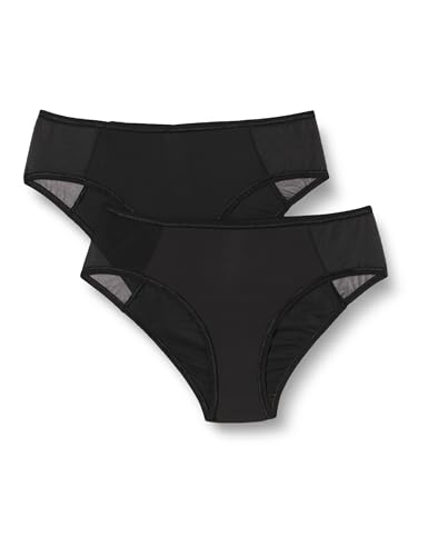 sloggi Damen Soft Adapt Hipster 2P, Black, S von Sloggi