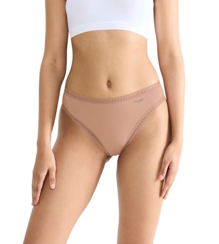 sloggi Women's GO Crush High Leg C3P Briefs, Cameo Brown, L (3er Pack) von Sloggi