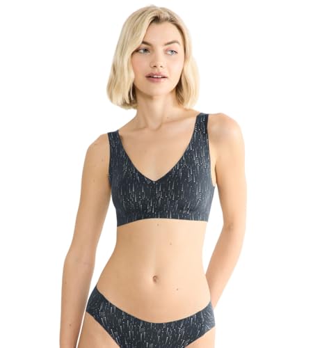sloggi Women's Zero Feel 2.0 Festive Bralette Bra, Black Combination, L von Sloggi
