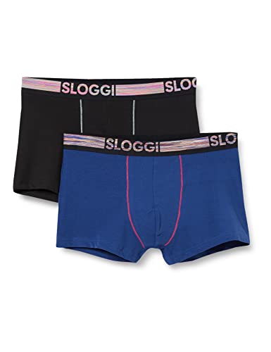 sloggi men Herren GO ABC Natural H Hipster C2P Retroshorts, Blue - Dark Combination, M von Sloggi