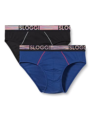 Sloggi Herren GO ABC Natural H Midi C2P, BLUE - DARK COMBINATION, S von Sloggi