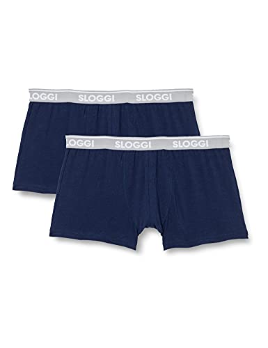 sloggi men Herren GO ABC H Hipster 2P Retroshorts, Blue Black, XL von Sloggi