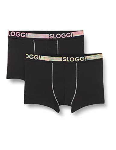 sloggi men Herren GO ABC Natural H Hipster 2P Retroshorts, Black, M von Sloggi