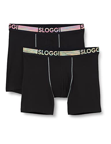 sloggi men Herren GO ABC Natural H Short 2P Boxershorts, Black, L von Sloggi