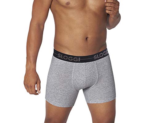 sloggi men Herren Go Short C3P Boxershorts, Light Grey Melange, 4 von Sloggi