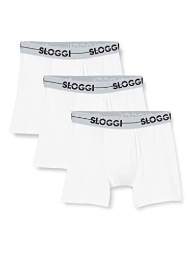 sloggi men Herren Go Short C3P Boxershorts, White, 5 von Sloggi