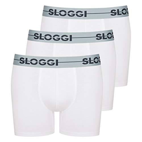 sloggi men Herren Go Short C3P Boxershorts, White, 8 von Sloggi