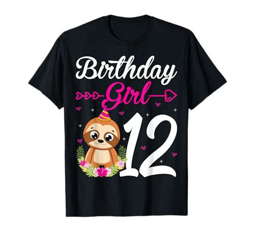 Twelve Years Old Cute Sloth Lover 12th Birthday Girl T-Shirt Twelve Years Old Cute Sloth Lover 12th Birthday Girl T-Shirt von Sloth 12th Birthday Gifts Co.