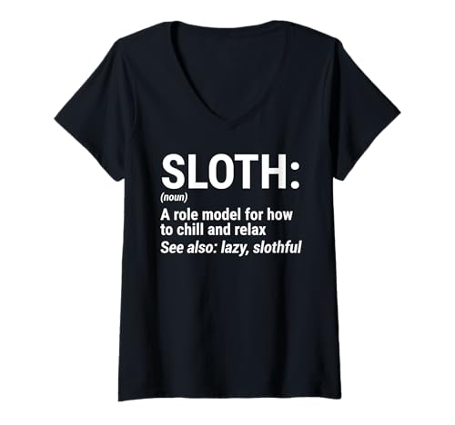 Damen Sloth Definition Funny Sloth T-Shirt mit V-Ausschnitt Damen Sloth Definition Funny Sloth T-Shirt mit V-Ausschnitt von Sloth Definition Funny Sloth Apparel
