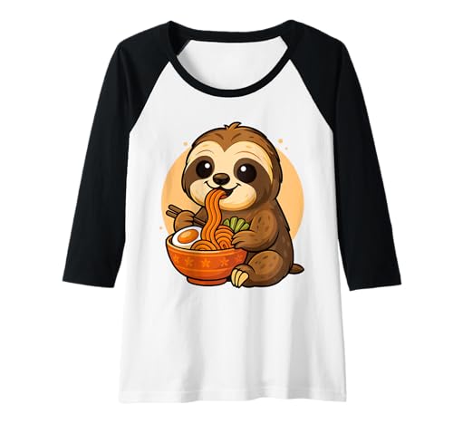 Damen Kawaii Faultier Essen Ramen Grafik Japanisches Faultier Grafik Raglan Damen Kawaii Faultier Essen Ramen Grafik Japanisches Faultier Grafik Raglan von Sloth Eating Ramen Funny Japanese Kawaii Design