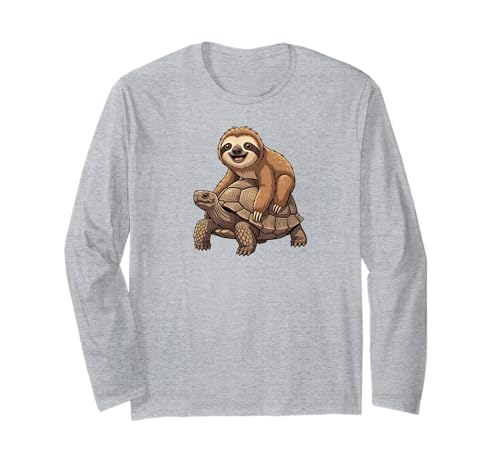 Sloth Turtle Perezoso Animal Baby Sloth Heart Langarmshirt von Sloth Love Decorations PopLove Co.