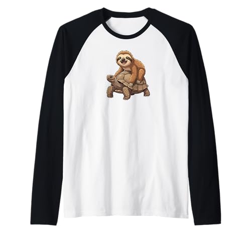 Sloth Turtle Perezoso Animal Baby Sloth Heart Raglan von Sloth Love Decorations PopLove Co.