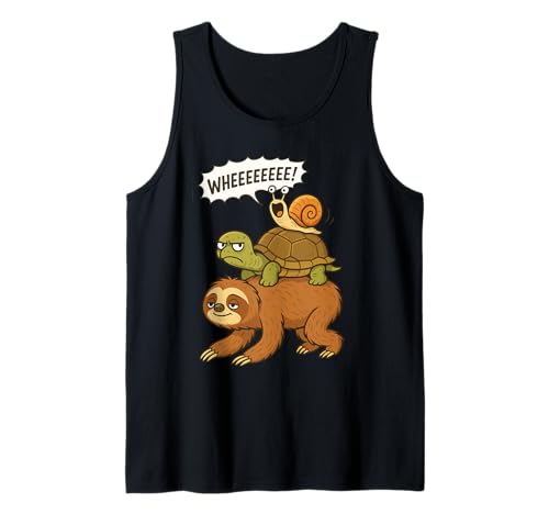 Faultier, Schildkröte und Schnecke | Lustiges Tier | Jungen, Mädchen, Kinder Tank Top von Sloth Lover Themed Gifts, Graphics & Apparel