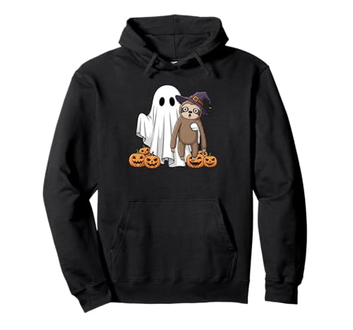 Lustiges Geisterfaultier Kürbis Halloween Kinder Herren Damen Pullover Hoodie von Sloth Lovers Cute Halloween Outfits for Boy Girl