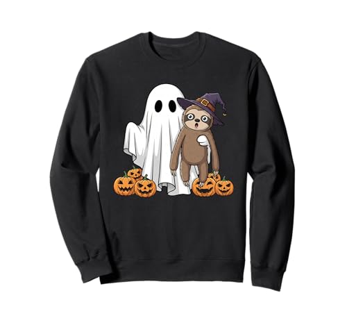Lustiges Geisterfaultier Kürbis Halloween Kinder Herren Damen Sweatshirt von Sloth Lovers Cute Halloween Outfits for Boy Girl