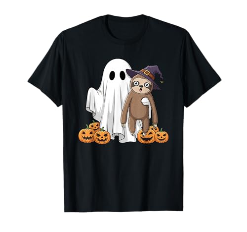 Lustiges Geisterfaultier Kürbis Halloween Kinder Herren Damen T-Shirt von Sloth Lovers Cute Halloween Outfits for Boy Girl