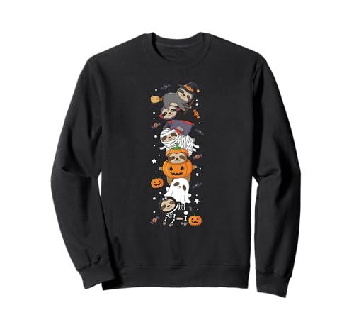 Lustiges Faultier Hexe Vampir Geist Halloween Kinder Herren Damen Sweatshirt von Sloth Lovers Halloween Skeleton Mummy Outfits