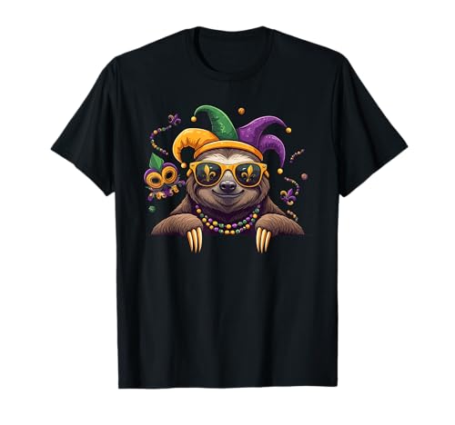 Lustiges Faultier Karneval Karneval Damen Herren Kinder T-Shirt von Sloth Lovers Mardi Gras Costume for Boy Girl