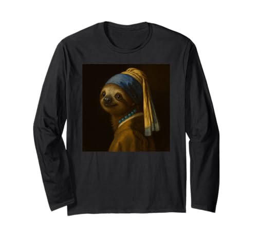 Faultier-Mädchen Perlenohr-Malerei Kunst Jungen Mädchen Kinder Langarmshirt von SlothAxis1