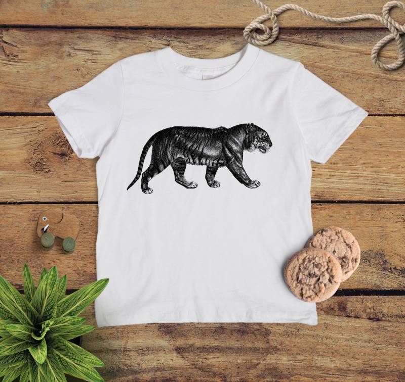 Kinder Tiger Shirt - Tier Tshirt Vintage Illustration Für Jugend von SlothWingTees
