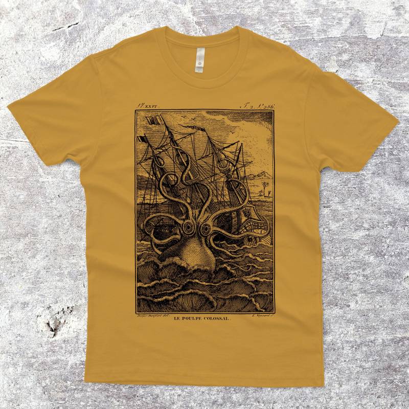 Kraken Shirt - Oktopus Tintenfisch Unisex T-Shirt Tentakel Piratenschiff Grafik Herren Grafik-T-Shirt, Siebdruck Geschenk Kraken Shirt - Oktopus Tintenfisch Unisex T-Shirt Tentakel Piratenschiff Grafik Herren Grafik-T-Shirt, Siebdruck Geschenk von SlothWingTees