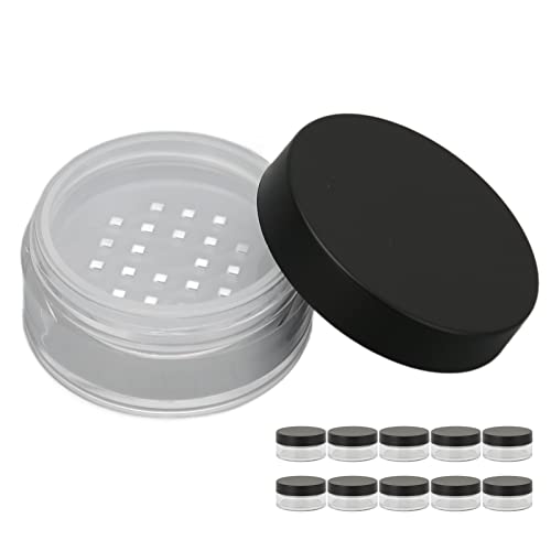 10 Stück Probentöpfe für Kosmetika, Kosmetikbehälter, Gläser mit Deckel, Leere kleine Make-up-Gläser aus Kunststoff für Verschiedene Kosmetikprodukte, Proben und Nagelpulver von Sluffs