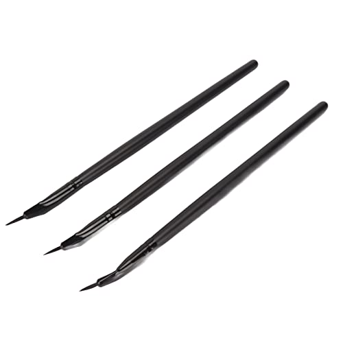 3-teiliges Eyeliner-Pinsel-Set, Gel-Eyeliner-Pinsel, gebogener Eyeliner-Pinsel für professionelles Make-up, ultrafeine abgewinkelte Gel-Eyeliner-Pinsel, Kosmetik-Werkzeug, für präzises von Sluffs