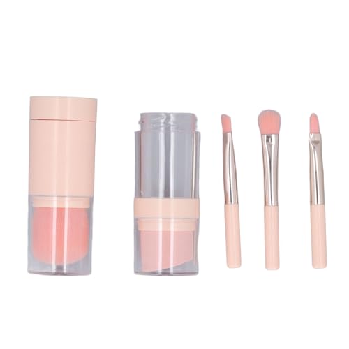 Sluffs 5 in 1 Make -up -Pinsel Kosmetikbürsten Kit Multifunktion tragbare Make -up -Pinsel mit Staubabdeckung für tägliche Reise Pink für Lidschatten Highlight Erröten von Sluffs