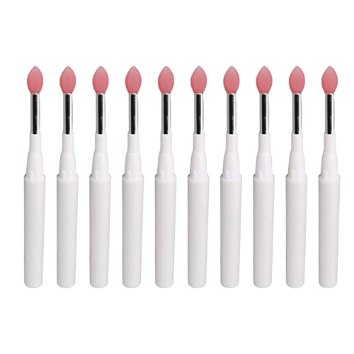 Sluffs Silicone Lip Brushes with Covers, 10pcs Lip Brushes for Lipsticks and 10pcs Covers, Reusable Lip Gloss Eyeshadow Portable Makeup Tools for Travel Daily Use von Sluffs