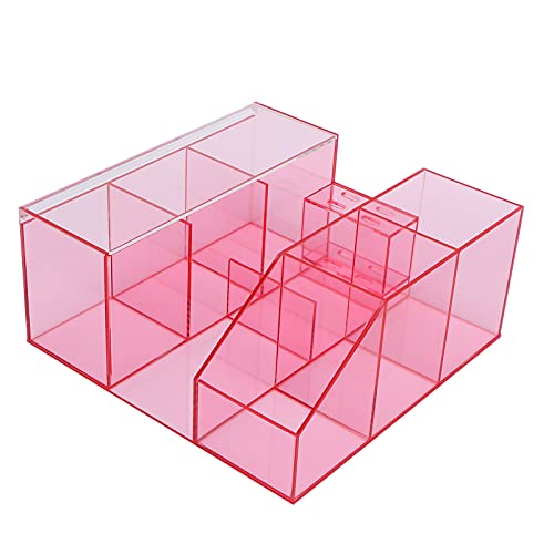 Wimperntransplantation mit großer Kapazität Tattoo Tool Storage Box Case Organizer (Pink transparent) von Sluffs