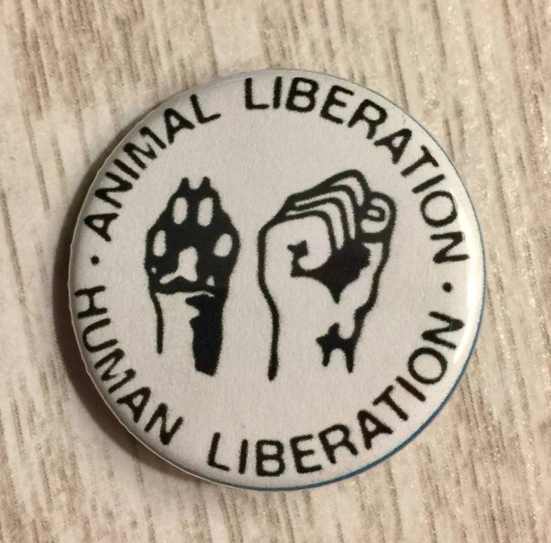 Animal Liberation Button Vegan Right Badge von SluggoPinbacks