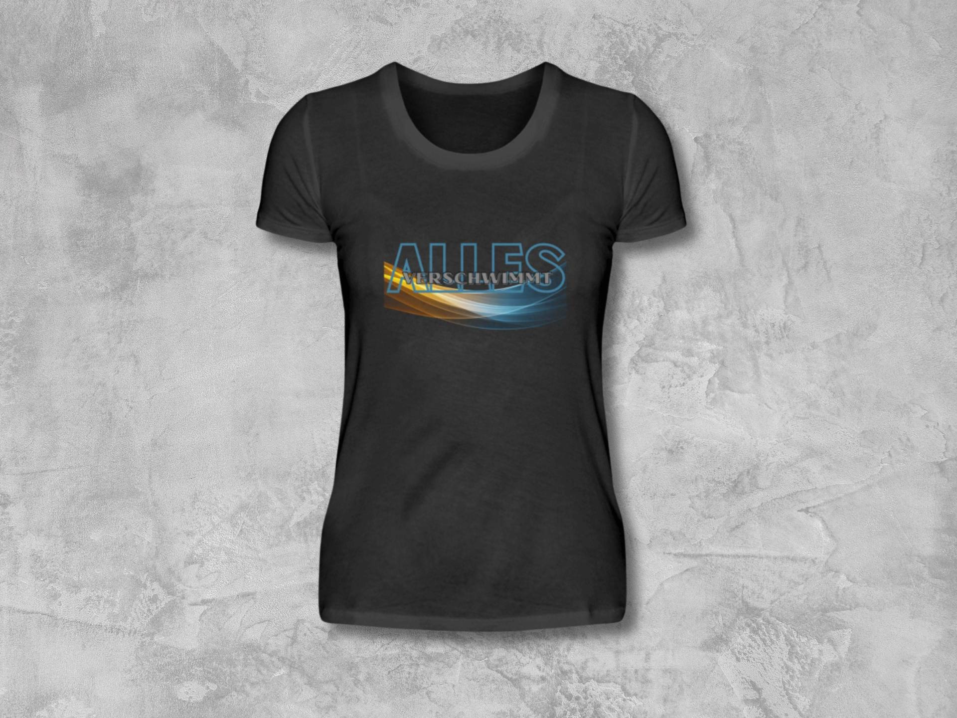 Damen T-Shirt "Alles Verschwimmt" | Premium Shirt Rundhals, Grafik-Print, Streetwear 100 % Cotton Damen T-Shirt "Alles Verschwimmt" | Premium Shirt Rundhals, Grafik-Print, Streetwear 100 % Cotton von SlumberBerlinCo