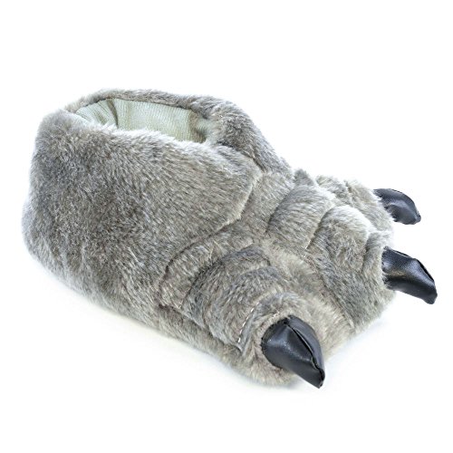 Kinder Jungen Hausschuhe Stiefel Bootie Plüsch Tier Monster Neuheit Warm Flauschig Geschenk, - Grey Monster Feet - Größe: 30 EU von SlumberzzZ