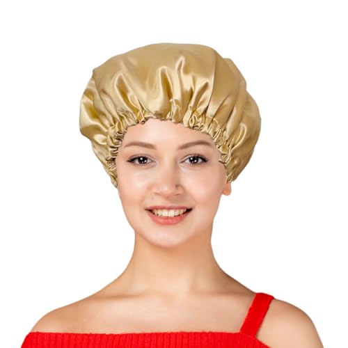 Slymet Extra große, doppellagige Satin-Haarhaube zum Schlafen, krausfreie Seiden-Nachtmütze für lockiges und langes Haar, elastische Satin-Schlafmütze für Männer und Frauen (IN, Alpha, Einheitsgröße Slymet Extra große, doppellagige Satin-Haarhaube zum Schlafen, krausfreie Seiden-Nachtmütze für lockiges und langes Haar, elastische Satin-Schlafmütze für Männer und Frauen (IN, Alpha, Einheitsgröße von Slymet