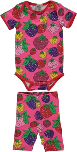 Småfolk Baby Girls Set Body and Shorts with Strawberry Infant Toddler Costumes, Pink, 98 von Småfolk