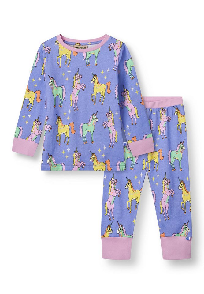 Småfolk Pyjama Nightwear set with unicorns Hergestellt aus organischem und dehnbarem Baumwolljersey von Småfolk
