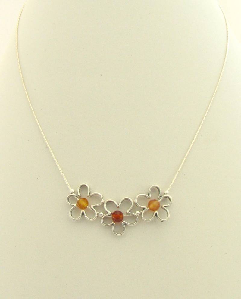 Blumen-Anhänger-Halskette Mit Achat-Edelsteinen Sku265 von SmadarsTreasure