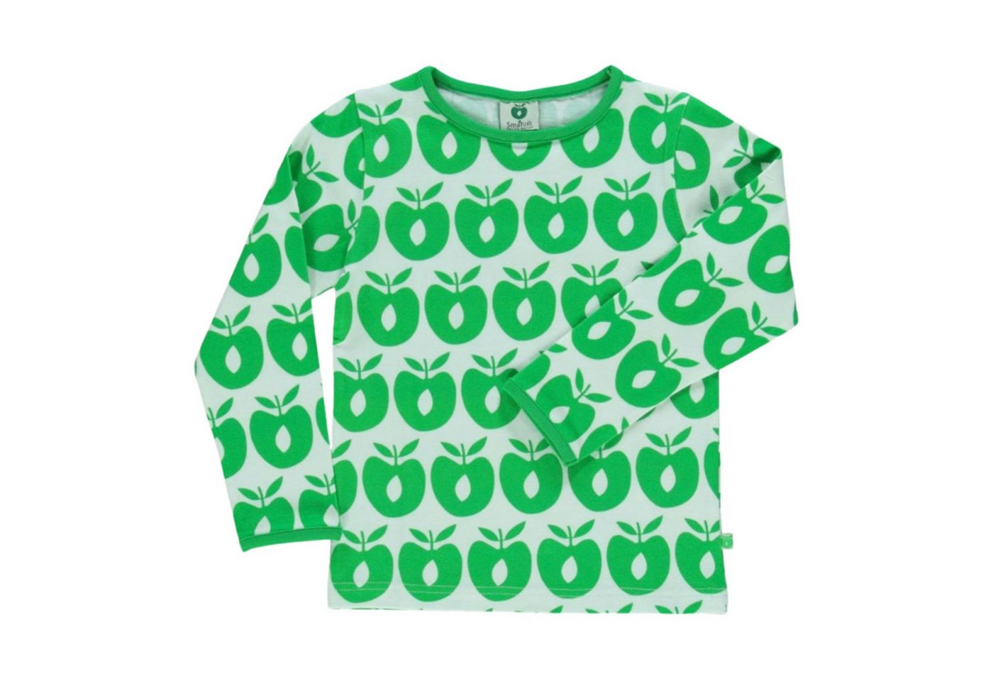 Småfolk Langarmshirt SMAFOLK Langarmshirt Kinder offwhite grün mit allover Apfel Print von Småfolk