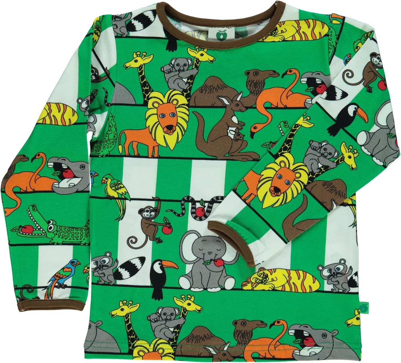 Småfolk Langarmshirt SMAFOLK Langarmshirt Longsleeve grün mit allover Jungle Print von Småfolk