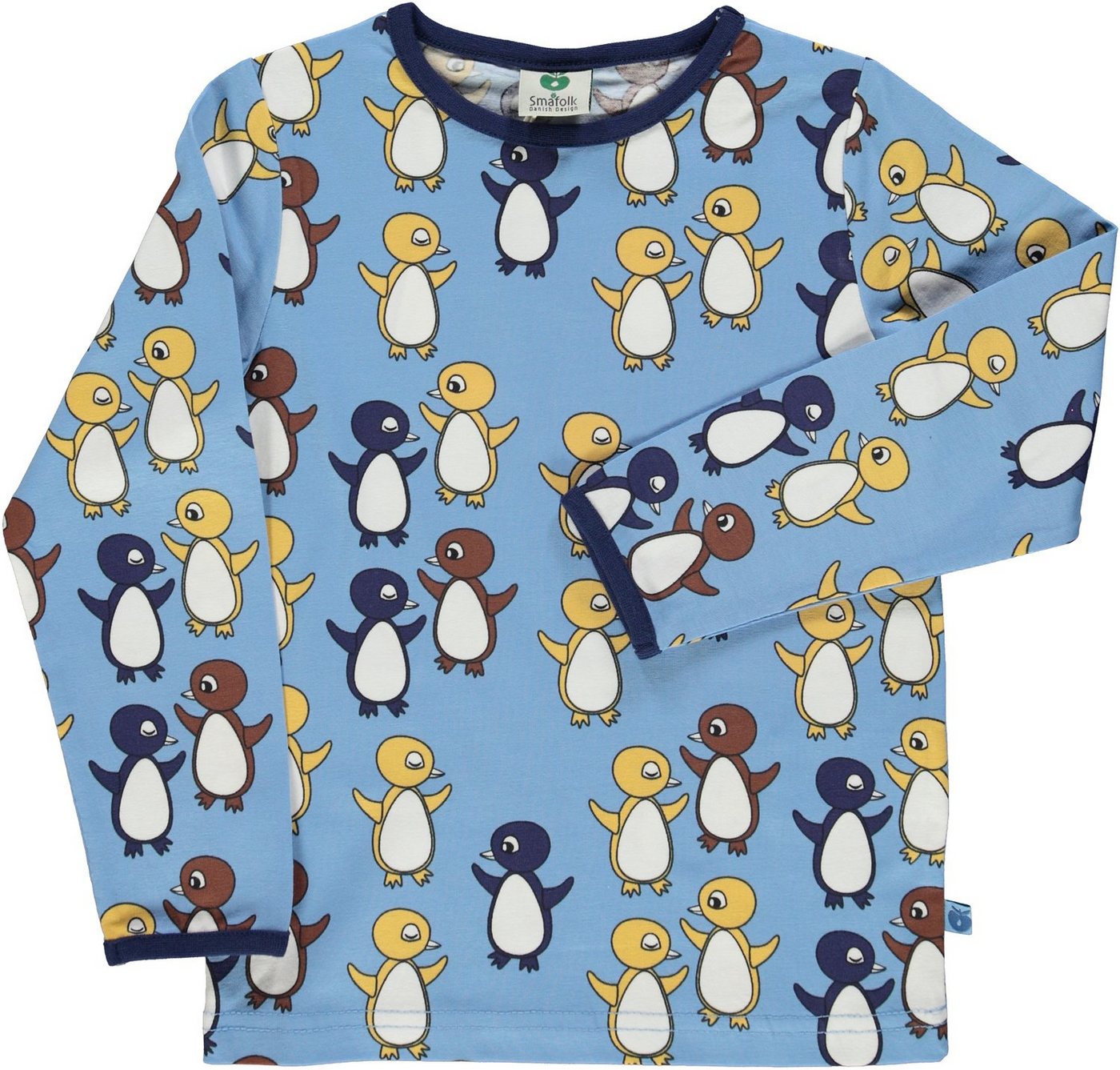 Småfolk Langarmshirt SMAFOLK Langarmshirt Longsleeve mit allover Baby Pinguin Print blau von Småfolk