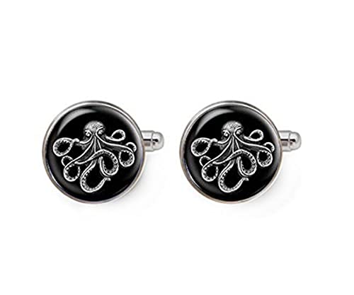 Kleine Oktopus-Manschettenknöpfe, nautische Manschettenknöpfe, Oktopus-Schmuck, Oktopus-Zubehör von Small Elf