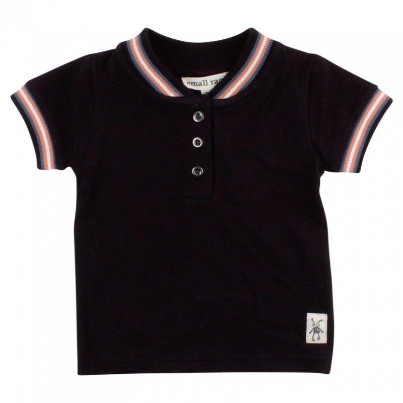 Small Rags T-Shirt Polo Junge black von Small Rags