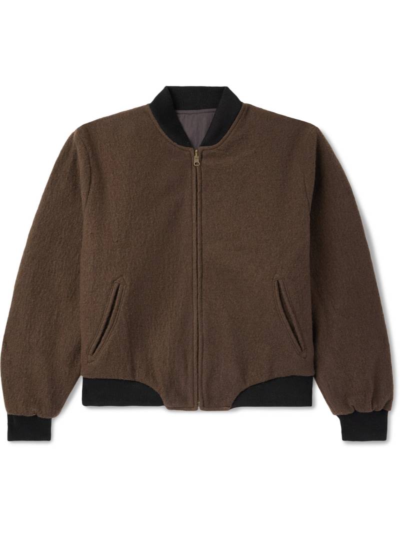 Small Talk - Reversible Fleece and Crinkled-Gabardine Bomber Jacket - Men - Brown - XL von Small Talk