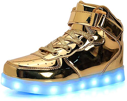 7 Farben LED Schuhe USB Aufladen Leuchtschuhe Licht Blinkschuhe Leuchtende Sport Sneaker Light up Turnschuhe Damen Herren Kinder Shoes von Small garlic