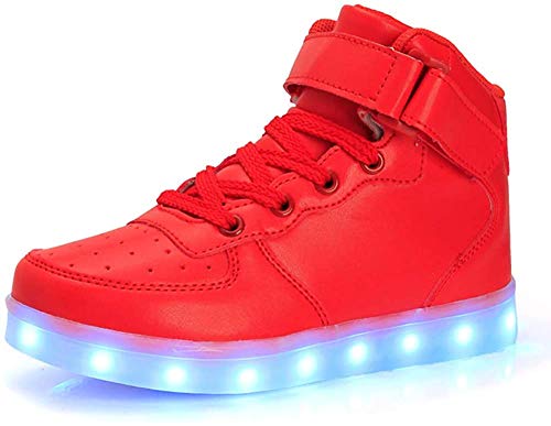 7 Farben LED Schuhe USB Aufladen Leuchtschuhe Licht Blinkschuhe Leuchtende Sport Sneaker Light up Turnschuhe Damen Herren Kinder Shoes von Small garlic