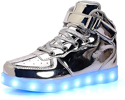 7 Farben LED Schuhe USB Aufladen Leuchtschuhe Licht Blinkschuhe Leuchtende Sport Sneaker Light up Turnschuhe Damen Herren Kinder Shoes von Small garlic